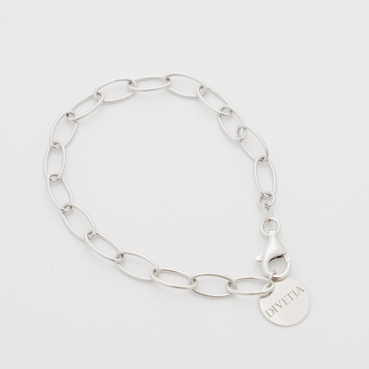 DIVETIA Rolo Bracelet in rhodium-finished sterling silver